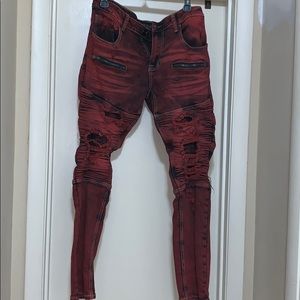 Dark Red Carbon Black Premium Jeans